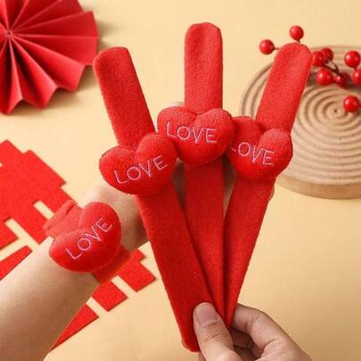 5/10/20PCS Valentine's Day Love Snap Bracelets Party Gifts Festive Atmosphere Photo Decoration Accessories Wedding Bridesmaid Photo Bracelets Wedding Supplies Gifts Wrist Flowers For Guests Festive Souvenirs Holiday Wristbands