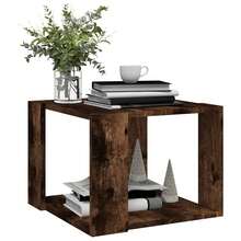 Table basse vidaXL en chêne fumé 40x40x30 cm, bois composite - Tabac - Voir 1