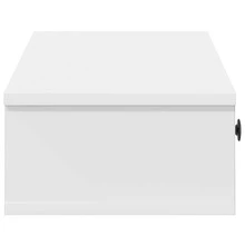 Mensola a muro vidaXL con cassetti, bianca, 60x28x15 cm, materiale a base di legno - Bianco - Visualizzare 5