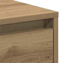 Table de chevet vidaXL, chêne massif, fabrication artisanale, 45 x 34 x 44 cm, bois d'ingénierie - Tabac - Voir 9