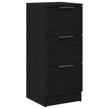 Buffet vidaXL aspect chêne noir 30 x 30 x 70 cm, matériau à base de bois - Noir - Voir 3