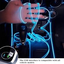 Upgraded 118.11 Inch RGB LED Car Interior Light Strip - 16 Million Colors With APP Control & Music Sync, 5V USB Powered, Flexible Neon Car Decorative Light/Christmas Ambience Light, Premium Choice For Automotive Decor Lovers, Flexible Ambient Lighting For Car Interior (Dashboard/Door/Center Console) & Holiday Decor, High-Quality LED For Enthusiasts. Please Refer To The Video For Specific Installation Methods; Contact Customer Service For Assistance If Unclear. - APP+ 1tow1(118inch) - 查看 9
