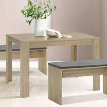Artiss Dining Table Rectangular 4 Seater 120CM Oak Natu - Oak - View 1