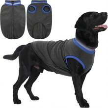 1pc Fleece Pet Dog Sweatshirt, Dog Zip-Up Fleece Jacket, Reflective Warm Hoodie Suitable For Cold Weather, Soft Lightweight Pet Dog Vest, Fit For Small/Medium/Large Dogs - Grey - View 2