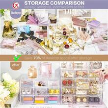 Desk Storage Organizer With 12 Mini Drawers Clear Desktop Craft Drawer Cabinet Stackable Storage Box Caddy For Makeup Jewelry Office Craft Supplies 12 Drawers - Transparent - View 5