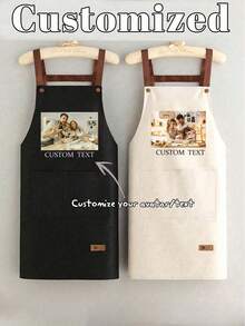 1pc Customized Apron, Suitable For Dad, Father, Men, Women, Can Customize Text And Logo, Chef Cooking Kitchen Apron, Personalized Waterproof Kitchen Apron, Can Customize Logo And Name, Chef Cooking Apron, Perfect Gift For Mom, Husband, Girlfriend, Boyfriend, Father's Day, Valentine's Day, Mother's Day, Birthday, Anniversary, Graduation, Wedding, Unique And Thoughtful. - Multicolor - View 12