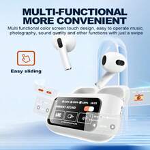 Wireless Earbuds, ENC Noise Cancelling Ear Buds With Smart Touchscreen Case, 48H Playtime For Sports & Working, Bass Stereo Sound, Bluetooth 5.4 Headphones - 白色 - 查看 6