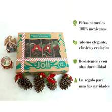 zxr Genérico Joli Adornos Navideños - Piñas de Pino Naturales para Arbol de Navidad - Esferas Navideñas y Decoración Navideña para arboles de Navidad - Decoración para Pino Navideño - Esferas125 - Madera - Ver 2