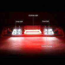 ASDDNA MOTORING 3BL-GMC15-3D-T5-LED-BK Luz de freno 3D LED de tercera cola [compatible con 14-18 Sierra 1500 2500-3500HD/ 14-18  1500 2500-3500HD] - Fibra de carbono de imitación.+Doble línea - Ver 2