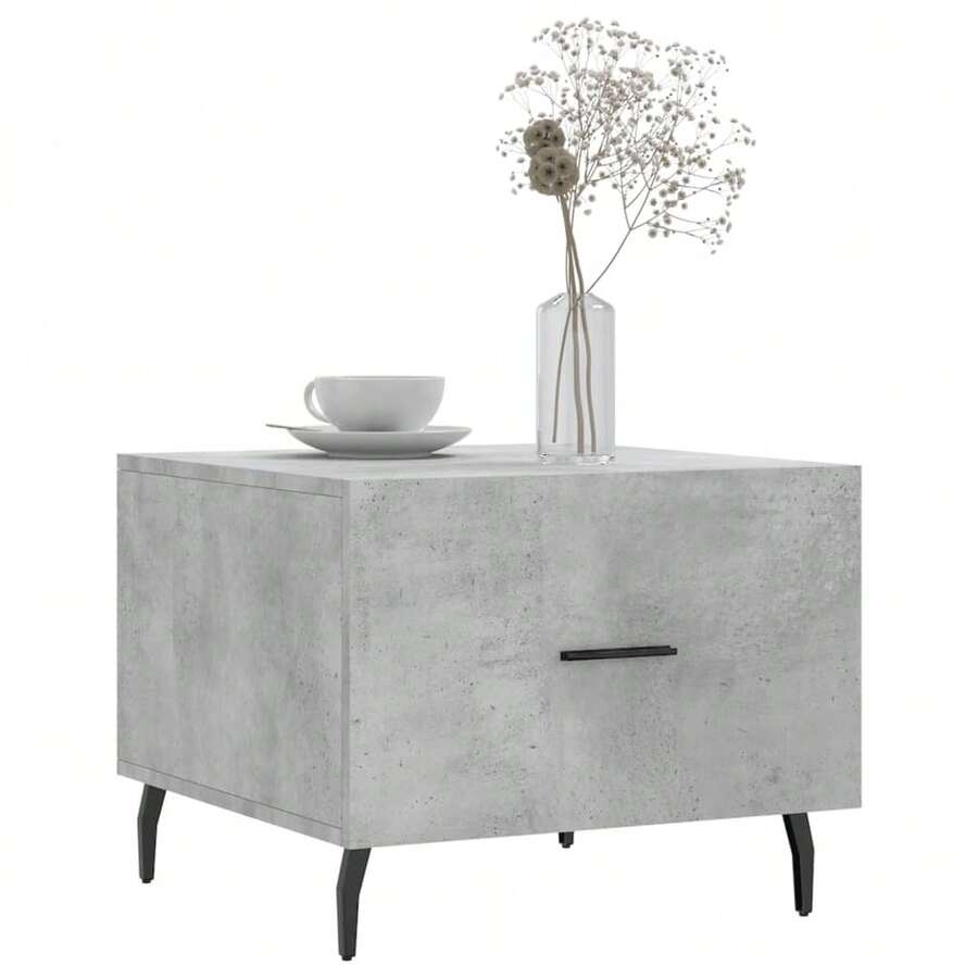 Tavolino da caffè vidaXL grigio cemento 50x50x40 cm in composito di legno - Grigio - Visualizzare 1