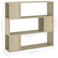 Libreria divisoria vidaXL in rovere Sonoma, 100x24x94 cm - Castano - Visualizzare 7