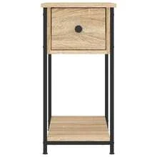 Mesitas de noche vidaXL, 2 piezas, roble Sonoma, 30x60x60 cm, madera de ingeniería - Marrón - Ver 6