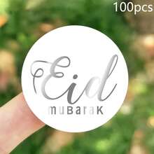 40/50/80/100 miếng dán chữ Eid Mubarak, thích hợp để tự làm nhãn gói quà tặng cho bữa tiệc Eid. - Nhiều màu - Xem 20