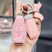 [Gold Rim-Silver Rim] 1pc Soft TPU Car Key Fob Cover, Suitable For Mondeo, Kuga, Stline, MK3 And Other Models, 3-Button Car Key Remote Control Shell, Durable And Soft TPU Protection, Ideal Gift - D - Single Bag (excluding Key Ring) - View 2