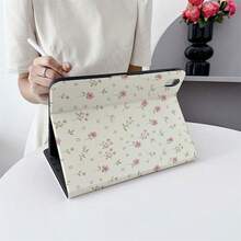 1 pièce Étui de protection pour tablette rose à motif floral vintage, style folio avec fente pour crayon, convient pour IPad Pro (M5)/IPad Air (M3)/IPad 11" (A16)/IPad 10.9/10.2/IPad Air 5e génération/IPad Pro 11/10e génération/IPad 9.7/IPad Air 2/IPad (7e génération) - Multicolore - Voir 10