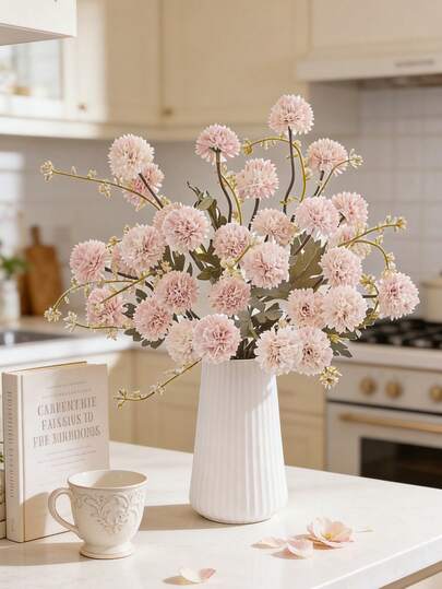 1 st 11,81 tum konstgjorda sidenbollar med krysantemumblommor, konstgjorda blommor, falska blommiga brunchblommor för DIY-bröllopsbukett, fest, hem, vardagsrum, kök, trädgård, hotell, kontor, DIY-krans, present, bordsdekoration, födelsedagsdekoration, inomhus-, utomhusdekor, falska plastblommor i bulk för vasdekoration, bondgårdsheminredning, bohemiskt bröllop, ramadekoration, alla hjärtans dag-present