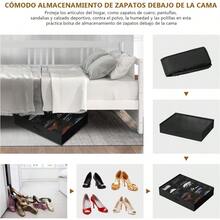 TLL  TECHVIDA 2 Organizadores de Almacenamiento para Zapatos Organizadores de Zapatos Plegables con Cubierta Transparente y 2 Asas Reforzadas Negro9917 - negro - Ver 3