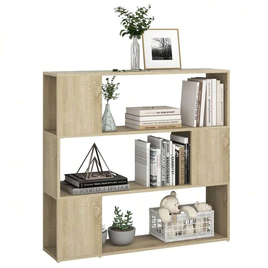 Libreria divisoria vidaXL in rovere Sonoma, 100x24x94 cm - Castano - Visualizzare 1