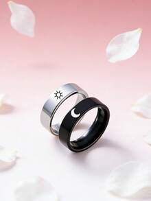 Un par de anillos de pareja elegantes, que incluyen anillos de promesa "Te amo", anillos de promesa sol y luna, un juego de anillos de pareja y anillos de boda/compromiso. - Multicolor - Ver 10