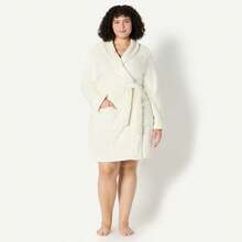 - Women's Mid-Length Terry Bathrobe Available In Plus Sizes - Crema+CH - 查看 6