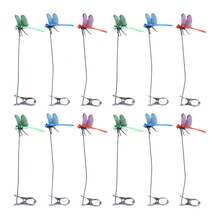 12Pcs Dragonfly Fly Deterrent Clips | Colorful Outdoor Decor For Housewarming Gift - Multicolor - View 7