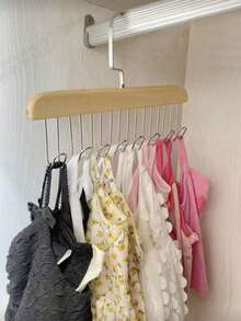 360°旋转木制衣架，带8个挂钩，节省空间，可收纳胸罩、背心、内衣、围巾、帽子、领带等。