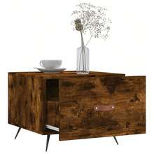 Tavolino da caffè vidaXL in rovere affumicato, 50x50x40 cm, in legno composito. - Castano - Visualizzare 4