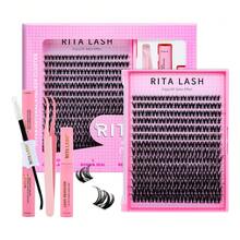 RITALASH 154/168pcs Upgraded 2.0 Eyelashes, Super Dense, Waterproof, Long-Lasting | Venus, Fairy, Floral | Natural Daily, Thick, Cartoon Style | Beginner-Friendly DIY Lashes, Create Perfect Makeup | Essential Lash Set - Black - View 16