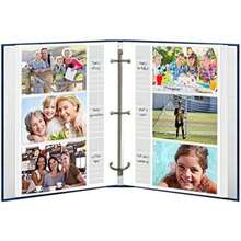 Pioneer Photo Albums 3-Ring Bound Bay Blue Leatherette Cover with Gold Accents Photo Album for 4 by 7-Inch, 5 by 7-Inch and 8 by 10-Inch(Royal Blue) - Multicolor - Ver 6