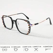 cabecade Rhinestone Embellished Reading Glasses, Square Lightweight Readers, Unisex - clear - View 9