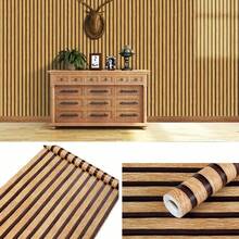 1 Roll Of Wood Grain Grille Wallpaper, Sticky Wallpaper, Detachable Self-Adhesive Imitation Wood Grain PVC Stickers, Cabinets, Tables And Chairs, Bookcases, Home Decoration, Furniture Renovation Stickers, Interior Wall Decor, Room Decor, Bedroom Decor, Bathroom Decor - Multicolor - View 5