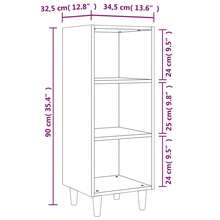 Credenza vidaXL grigio cemento 34,5x32,5x90 cm Materiale a base di legno - Grigio - Visualizzare 7