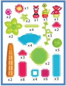Bristle Blocks – Bloques de construcción entrelazados Stem – Juego de 58 Piezas para niños pequeños y niños – Bloques de árboles y Animales – Cubo de Almacenamiento – 2 años + - 58 piezas de aventura en la selva - Ver 5