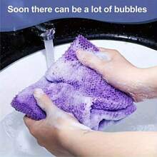 African Mesh Exfoliating Back Long Net Bath Scrub Towel Set,Double-Sided For Gentle,Rough Exfoliation, Effective Body Scrub, Back Scrubber For Shower Use,Premium Mesh Material, Convenient Strap Towel Design, Loofah Towel, Body Sponge For Smooth Skin,Great For Daily Use(Black,Blue, Purple) - 藍色 - 查看 4