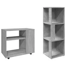 Mensola angolare vidaXL grigio cemento 33x33x100 cm Materiale a base di legno - Grigio - Visualizzare 5
