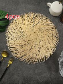 2/4/6/12pcs Gold Foil Floral Placemats, PVC Material With Gold Foil Flower Design, Washable, Easy To Clean, Wipe-Clean, Non-Slip, Heat-Resistant, Suitable For Room Decor, Dining Table Decor, Home Decor, Party Decor, Ideal For Holidays, Parties, Gatherings, Birthdays, Weddings, Gifts, Dinners, Outdoor, Picnics - Multicolor - View 21