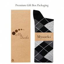 Mysocks Unisex Knee High Long Socks Argyle,4-7,BlackDarkAnthraciteWhiteLine - 黑色深炭灰色白線 - 查看 6