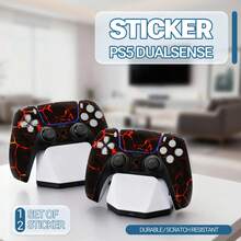 2pcs Controller Skin Stickers, Waterproof Dirt-Resistant DIY Decorative Stickers, Cool Gaming Stickers Suitable For PlayStation 5 Gamepad - Multicolor - View 11
