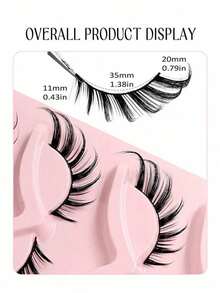 5 Pairs Cat Eye False Eyelashes, Faux Mink Lashes, 3D Curly, Natural & Realistic, Messy Ends, Elongate Eye Shape, Cartoon Style Lashes, Soft Black Lash Band - Cat Eye Lashes - View 5