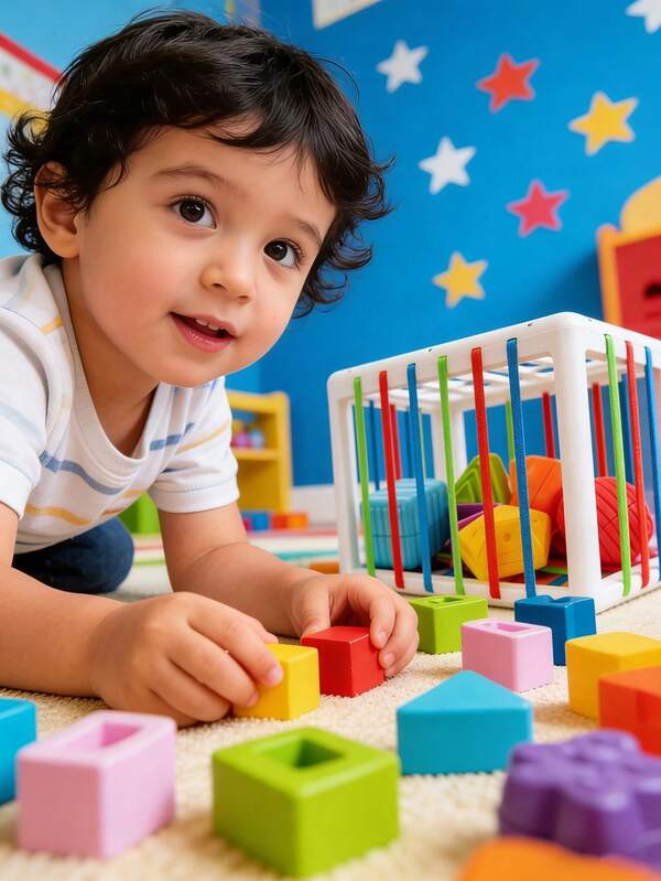 Kids Stacking & Sorting Toy, Color & Shape Recognition + Fine Motor Skills Training, Stacking & Inserting Multi-Play, Improve Hand-Eye Coordination & Cause-Effect Exploration, Parent-Child Interactive Gift Box, Suitable For Boys & Girls, Birthday, Children's Day, Easter, Party Favor