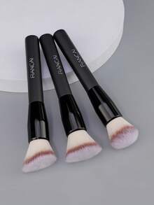 1/2/3 Pcs Foundation Brush Soft Dense Full Coverage Buffing Blending Contouring Complexion Base Corrector Primer Makeup Brush - Black - View 5