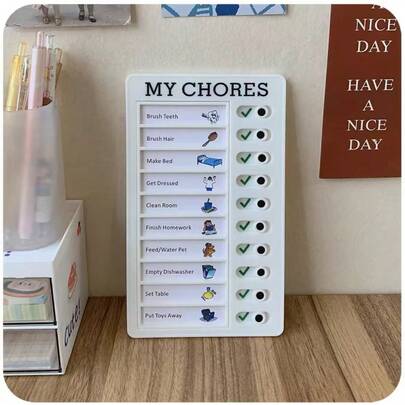 1pc Self-Regulation Message Book Punch Card Memo Pad, Check List Planner Reminder Board, Daily To-Do List