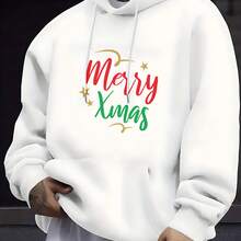 Hombre moda sudadera con capucha estampada Merry Xmas diseño navideño para uso diario fiestas y temporada de invierno - Blanco - Ver 1