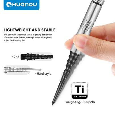 Bộ 3 đầu mũi phi tiêu HUANQU hợp kim titan 2BA ren - 35mm, 4 màu (Đen, Bạc, Vàng, Nhiều màu) - Đầu mũi phi tiêu thay thế chất lượng cao, dùng được cho mọi loại phi tiêu, chính xác và ổn định, chống cong vênh và chống rơi, phù hợp cho giải trí tại nhà và luyện tập thi đấu, tuyệt vời cho các trò chơi ngày lễ (Ngày lễ tình nhân/Giáng sinh/Lễ Phục sinh/Năm mới/Sinh nhật).