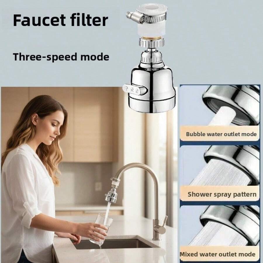 Faucet Filter, Filters Multiple Impurities, Intercepts Particulates, Sediment, Rust, And Suspended Matter In Water, Reduces Residual Impurities, Optimizes Water Quality And Taste, Fits Various Faucet Diameters, Easy Installation, Quick Disassembly And Cleaning, Leak-Proof, Anti-Slip, Anti-Fall, Universal For Bathroom Sink Faucets, Daily Cleaning And Washing Water Filtration Accessory - Multicolor - View 1