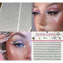2080 Diamonds,2pcs Acrylic Rhinestone Stickers, 3mm, Multi Colors, Round & Triangular Shape, For Face & Hair Diy Decoration It Can Be Adapted To Music Festival Makeup, Stage Performance Styling, Internet Celebrity Photo Shooting, Daily Commuting Atmosphere Decoration, And Even Nail Art And Mobile Phone Case DIY. Let Your Creativity Run Wild~ - trắng - Xem 3
