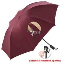 8 Ribs Automatic Umbrella Black Glue Three Fold Anti UV Rain Sun Umbrella Initials A To Z Lettern Pattern 1-2 People Fashion UV Protection,Rain And Sun Umbrella, Automatic Sunshade Portable Windproof Automatic Open Close Compact Foldable Umbrella Windproof Waterproof Lightweight ﻿