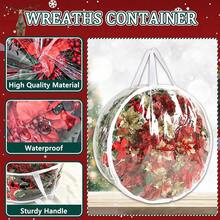 Round Christmas Wreath Storage Bag With Portable Handle, Dust-Proof Storage Box, Suitable For Christmas Wreaths And Decorative Ribbons, Can Be Placed In Closet, Garage, Basement, Ideal Storage Solution For Christmas, Wedding, Birthday, Camping Party Decorations And Gift Wrapping Paper - Red - View 8