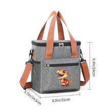 Dinosaur Print Large Capacity Multi-Layer Bag, Available In Black/Gray/Blue/Khaki Colors, With Adjustable Shoulder Straps And Reusable Lunch Box Tote Bag, Suitable For Storage, Travel, And Vacation, Suitable For Work, Picnic, Travel, Beach, Fishing, Lightweight And Convenient Design, Making It The Perfect Gift For Family And Friends During Festivals - one-size - View 16