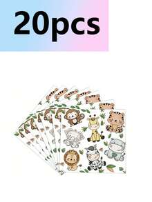 10 pezzi, Set di stoviglie monouso a tema animali della giungla, piatti di carta, bicchieri, tovaglioli, striscione, forniture per feste di compleanno a tema bosco per bambini, piccolo regalo creativo, accessorio per vacanze, forniture per feste di compleanno, regalo di compleanno, decorazioni per feste - Multicolore - Visualizzare 7